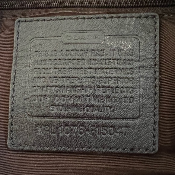 11 inch length 15 inch width. Coach shoulder bag, brown, light brown, tan color - Picture 6 of 8